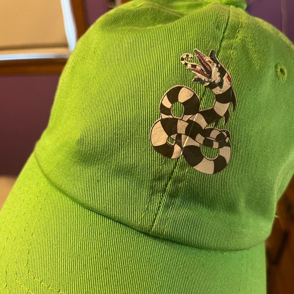 Green beetlejuice sandworm hat